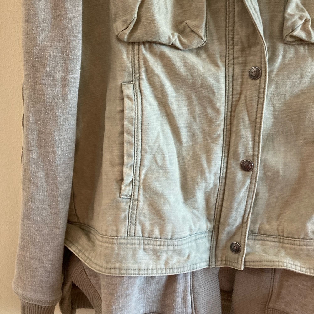 Free People Green and Tan/Gray Utility Jacket - Picture 2 of 5
